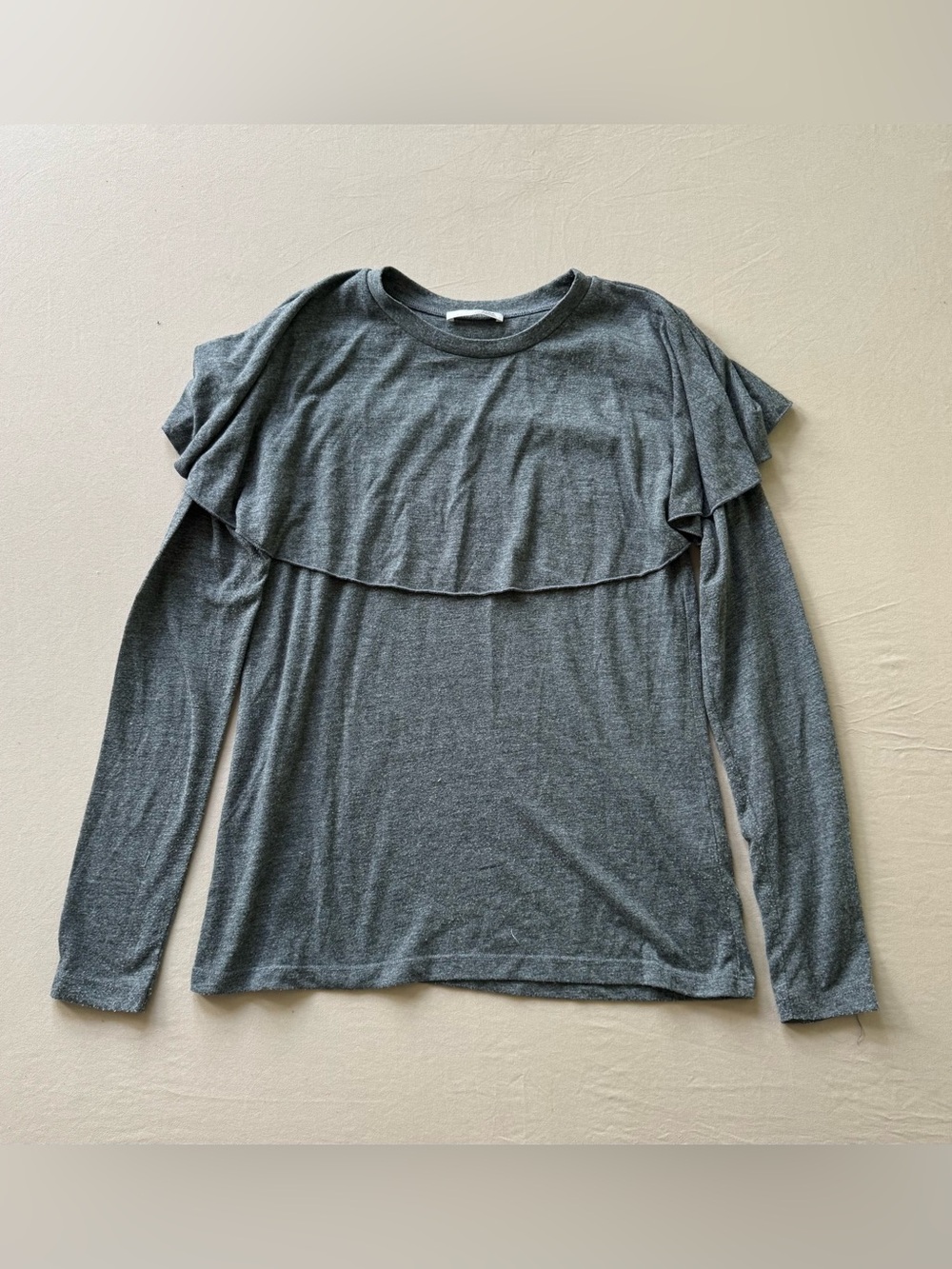 Zara Ruffle Cape Overlay Top